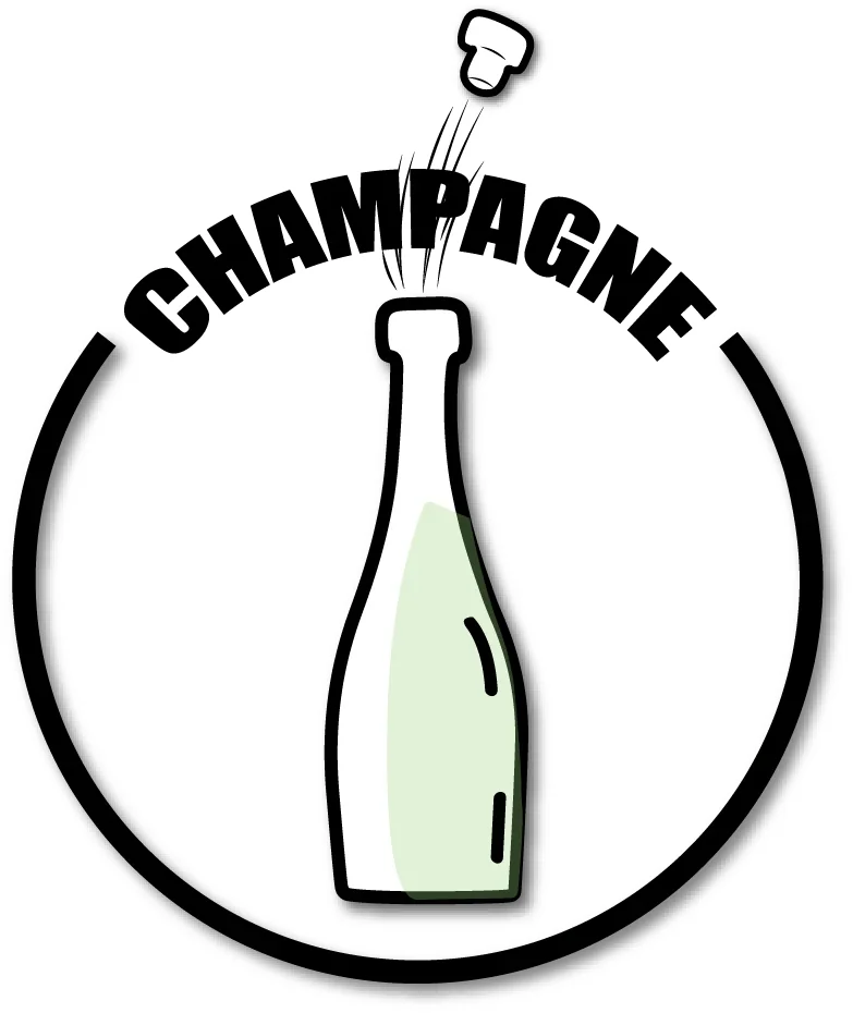 Série de pictogrammes ronds et colorés sur le thème du vin et des spiritueux