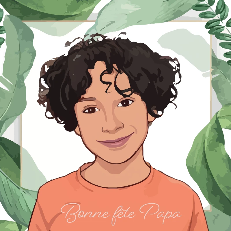 Portrait illustré personnalisé, cadeau pour une fête, à partir d'une photo
